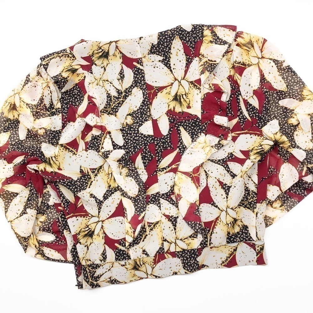 NWT Bar III Shadow Bloom floral printed ruffle crop top - Picture 5 of 8